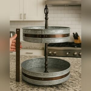 Galvanized tiered tray nwt